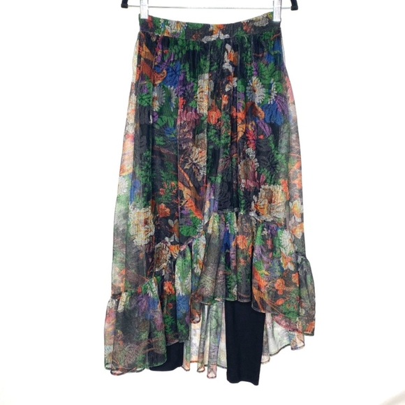 Anthropologie Maeve Meena Floral Skirted Leggings | Size XS Whimsigoth Skirt - Picture 9 of 10